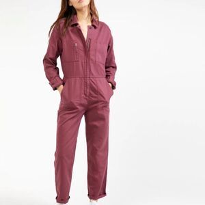 Outerknown Women's Station Jumpsuit Size M in Mauve- Long Sleeve -Zip- NWT